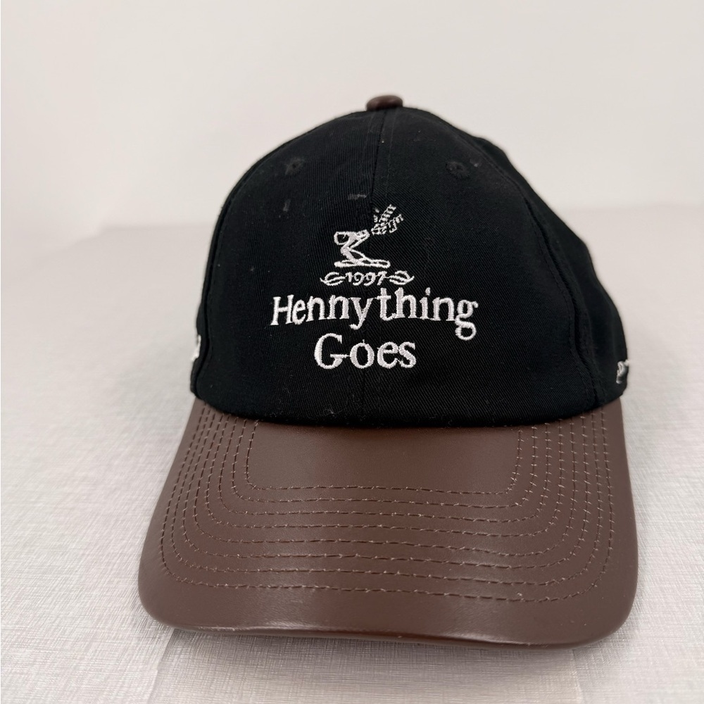 Field Grade Mens Hat Black Canvas Leather Bill Henny Thing Goes OS